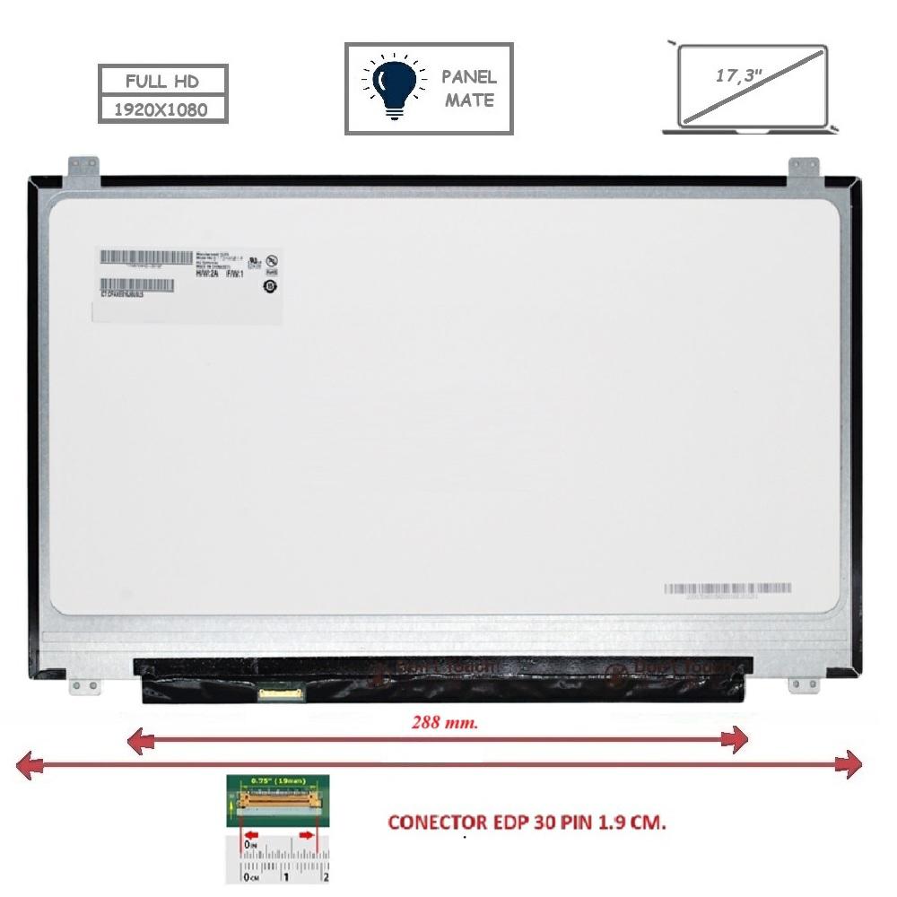 Pantalla compatible para portátil LED 17.3\" SLIM 30 Pines FULL HD Mate