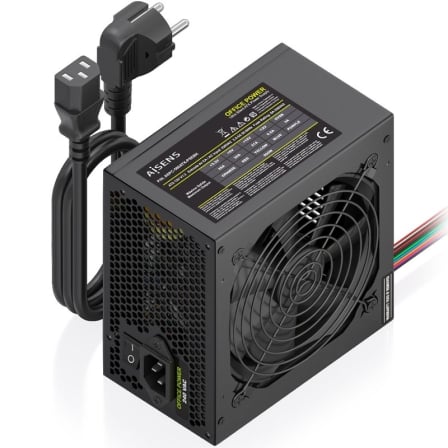 Fuente de Alimentación Aisens ASPC-500ATX-PSEBK/ 500W/ Ventilador 12cm