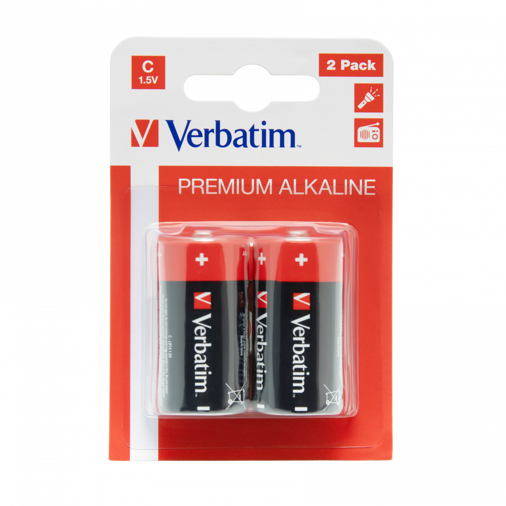 Verbatim Pilas Alcalinas C - LR14 - Pack 2 Uds