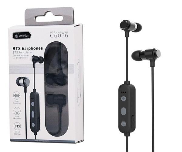 Auriculares deportivos Metal Muk C6076 / Bluetooth 5.0 / Rellamada / Negro / One+