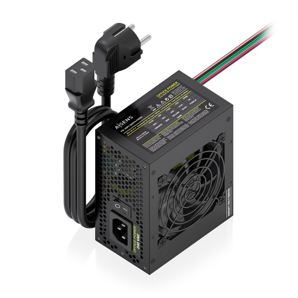 AISENS - FUENTE ALIMENTACION SFX 500W CON CABLE DE ALIMENTACION OEM, NEGRA