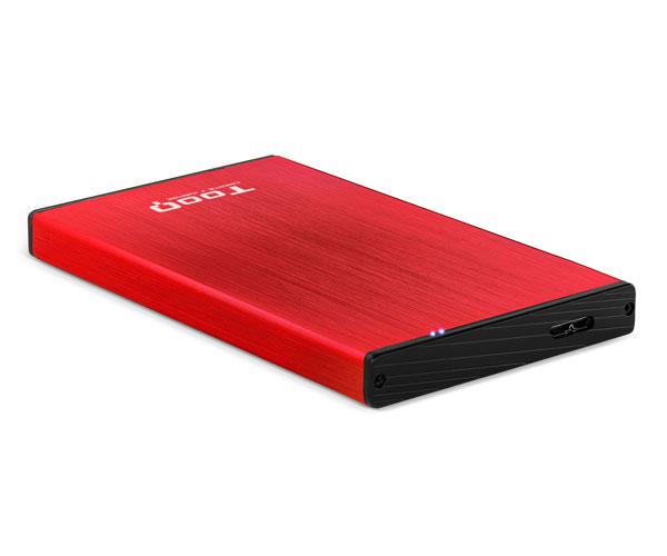 Caja externa aluminio 2.5 USB 3.1 Sata Tooq Rojo 9.5mm TQE-2527R