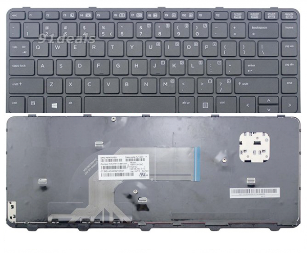 Teclado para portátil Ocasión HP Probook 430 g2 / 440 g1 / 445 g1 / 640 g1 / negro con marco alemán + pegatina castellano