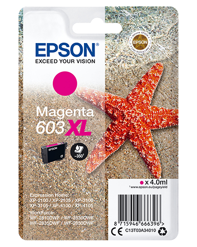 Epson tinta Magenta Xl Estrella de mar 1 tinta 603XL No Tag Single