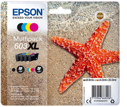 Epson tinta MultiPack Xl Estrella de mar 4 tintas 603XL No Tag Multi