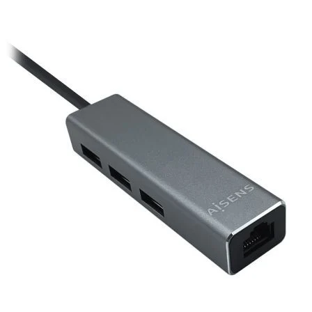 Aisens Hub USB 3.0 A106-0401/ 3xUSB/ 1xRJ45 Gris