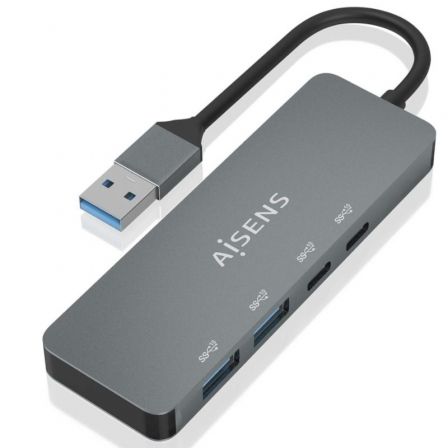 Aisens Hub USB 3.2 A106-0696/ 2xUSB/ 2xUSB Tipo-C Gris