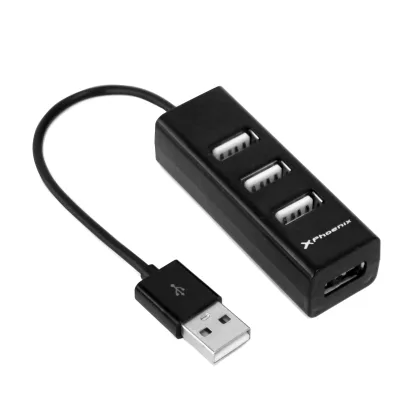 Phoenix technologies Hub USB phoenix 4 puertos USB 2.0 cable conector USB flexible diseño compacto