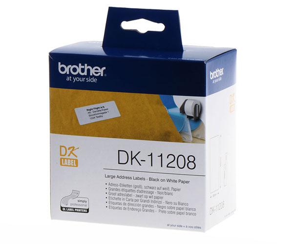 Etiquetas Original Brother DK11208  38x90 mm  Negro sobre Blanco