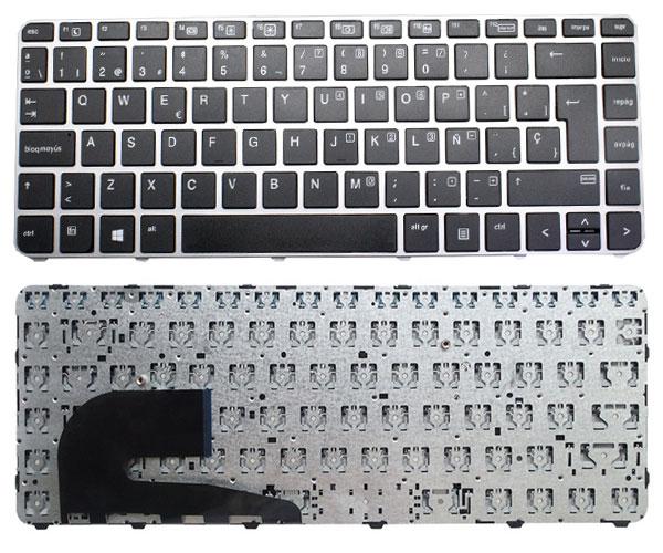 Teclado compatible para portátil HP Elitebook 745 G3 / 745 G4 / 840 G3 / 840 G4 / 848 G4 / Negro marco plata