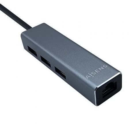 Aisens Hub USB Tipo-C A109-0396/ 3xUSB/ 1xRJ45 Gris