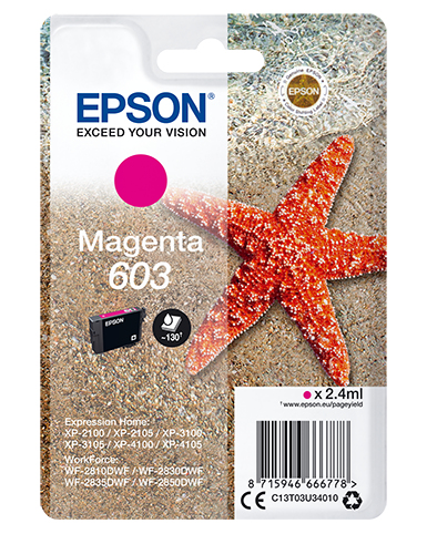 Epson tinta Magenta Std Estrella de mar 1 tinta 603 No Tag Single