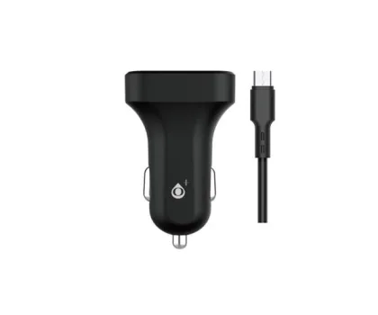One+ de coche-mechero con cable Micro USB / 2xUsb / 12w / 5v 2.4a / A6260 Negro