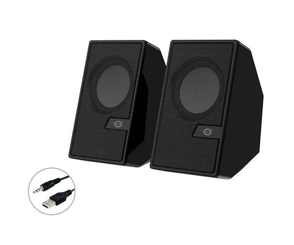 Altavoces 2.0 Bluetooth 5.0 Conceptronic Bjorn02b / 6W / Jack 3.5\" / Alimentación USB /  Negro