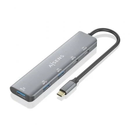 Aisens Hub USB Tipo-C A109-0857/ 3xUSB/ 1xUSB Tipo-C/ 1xUSB Tipo-C Pd Gris