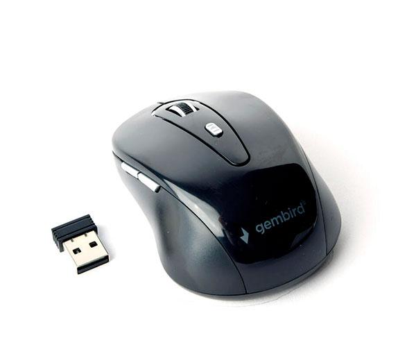 Raton óptico inalámbrico Gembird / 1600 Dpi / 6 Botones /  Negro-Gris / MUSW-6B-01