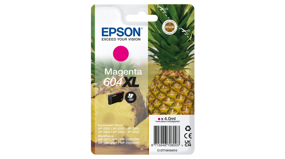 Epson Cartucho Magenta 604XL XP-2200, WF-2910DWF Piña