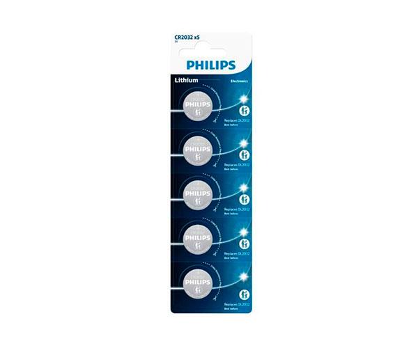 Pila boton litio CR2032 3v Philips ( 5pcs)
