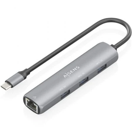 Aisens Hub USB Tipo-C ASUC-4P038-GR/ 3xUSB/ 1xRJ45 Gris