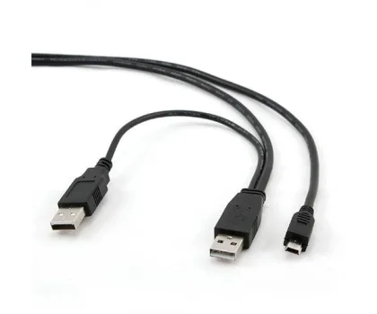 Cablexpert USB x2 a Mini USB 5 pines / 0.9m Negro