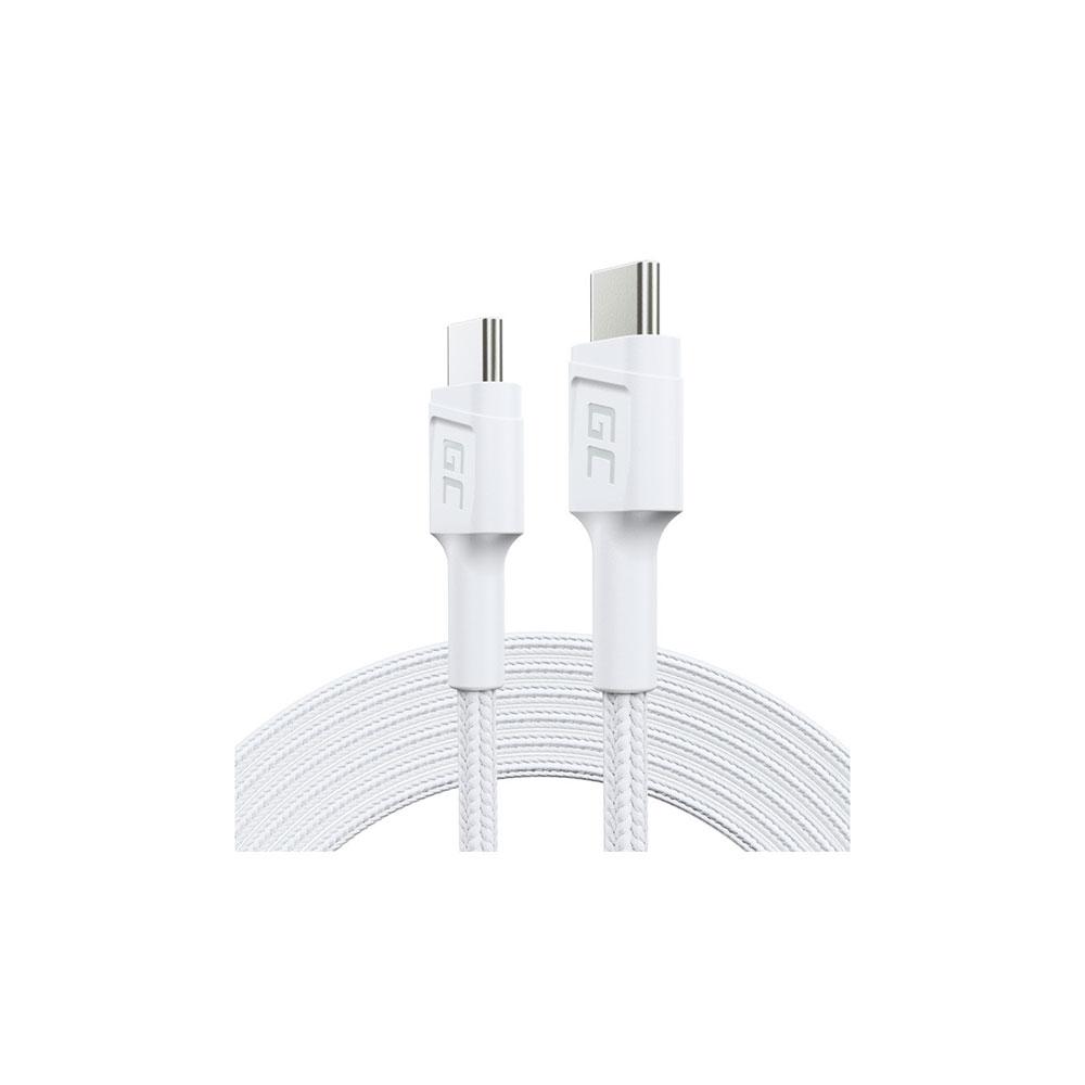 Cable type C a type C M/M 2m. Greencell 60W Blanco KABGC29W
