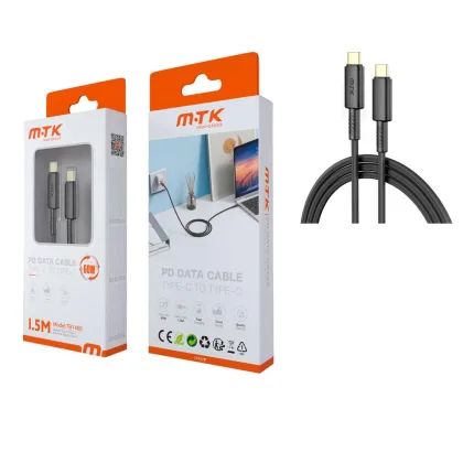 Mtk datos Type-C M/M / 20v 3a / 60w / 1.5m Negro