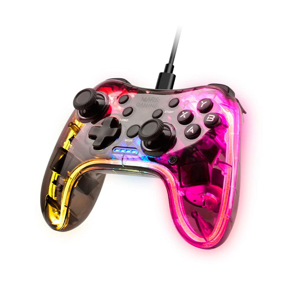 ÷ Gamepad mars gaming conexion usb-a / usb-c multiplataforma 20 botones rgb neon vibraci?n haptica dua