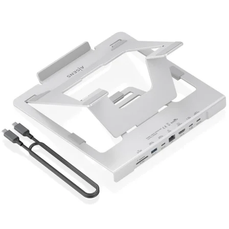 Aisens Soporte de Sobremesa - Docking USB Tipo-C ASUC-7P045-GR/ 1xUSB/ 1xUSB Tipo-C/… Gris