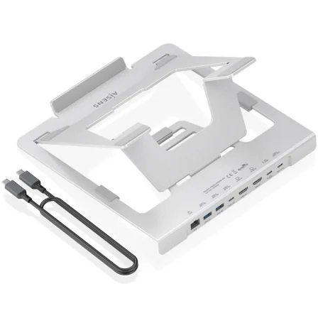 Aisens Soporte de Sobremesa - Docking USB Tipo-C ASUC-7P046-GR/ 2xUSB/ 1xUSB Tipo-C/… Gris