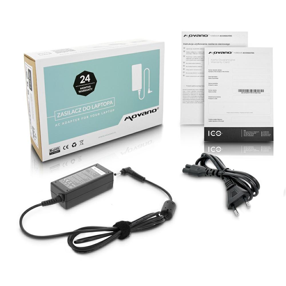 Cargador compatible para portátil LENOVO 45W 20V 2.25A 4.0x1.7 mm Movano