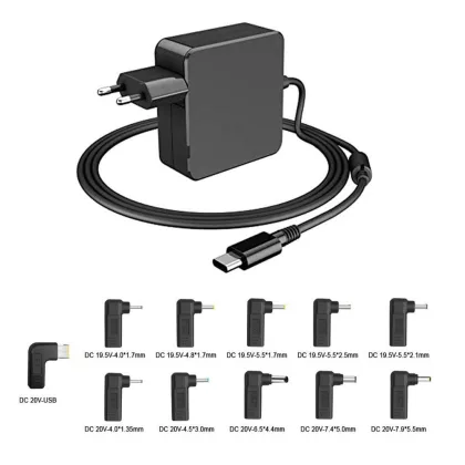 Dayma Cargador para universal automático 65W Type-C / Incluye 11 conectores
