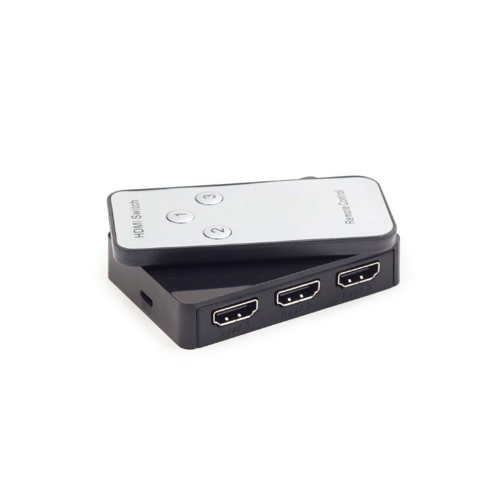 Switch HDMI 3x1 / 4K / Soporte 3D / Hdcp 1.4 / Mando a distancia / Gembird / DSW-HDMI-34