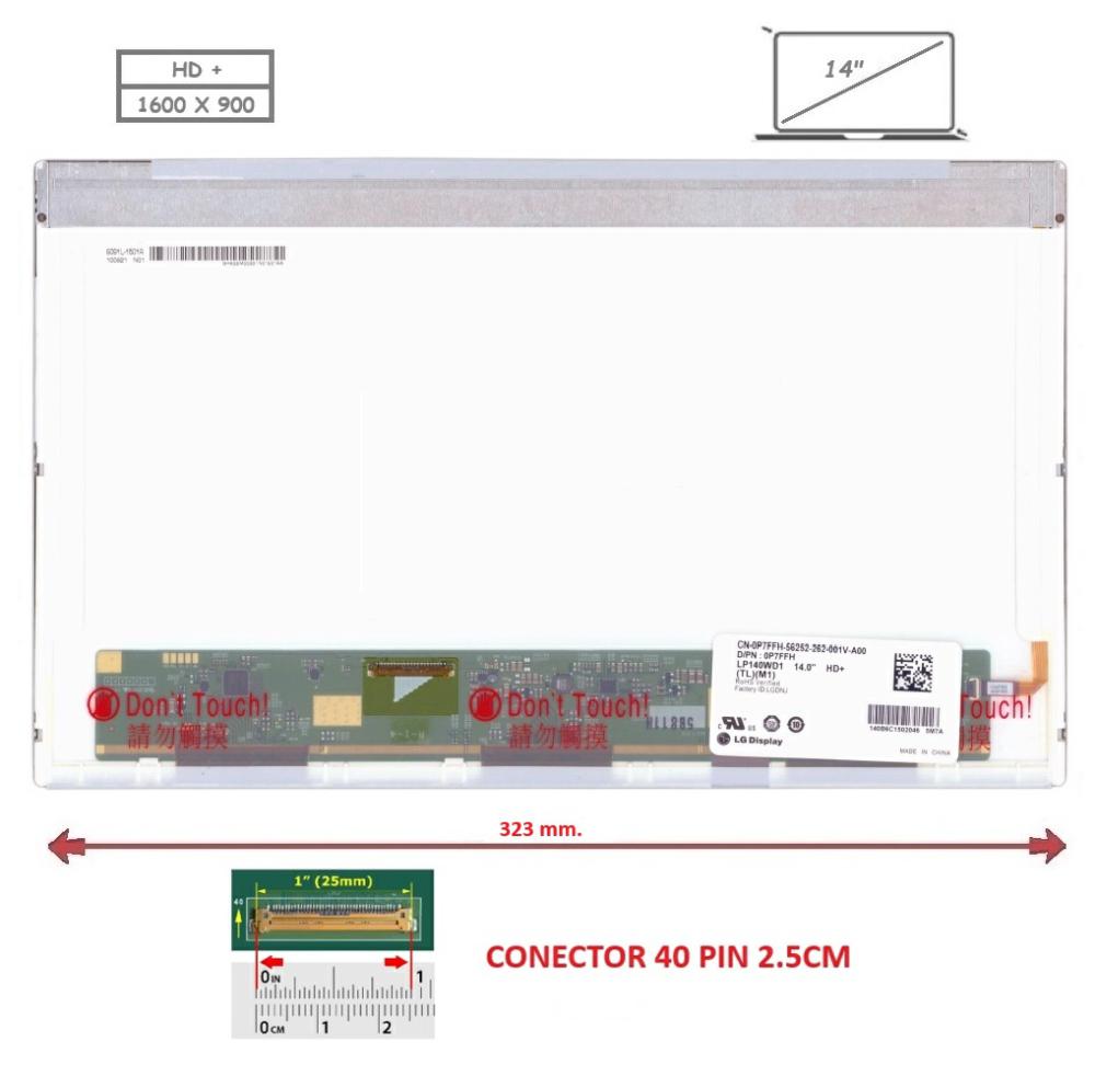 Pantalla compatible para portátil LED 14\" 40 Pines HD+