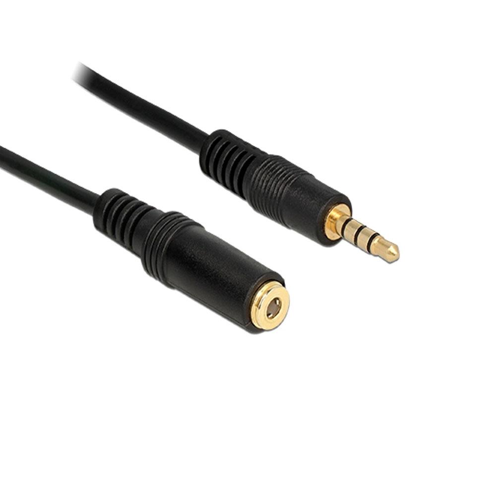 Cable prolongador Jack 3.5 M/H  5m / 4 pines / Delock 84669