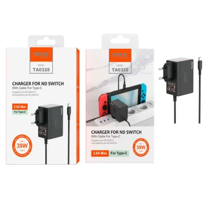 Mtk Cargador Nintendo TA0328 / Type-C / 39W / 2.6A Negro