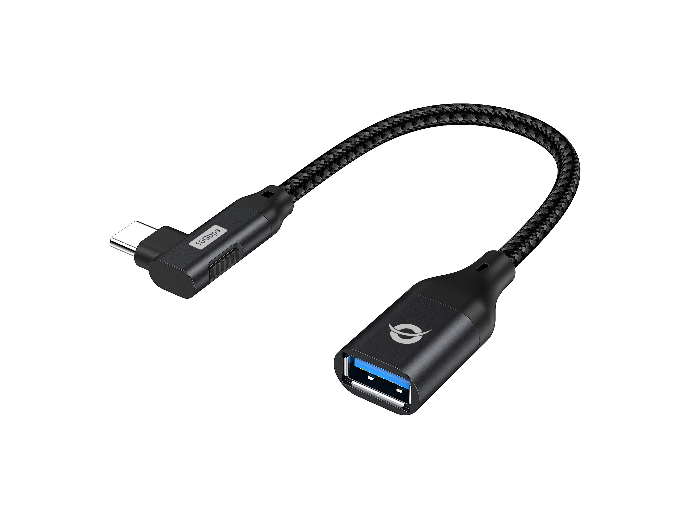 Conceptronic Acodado 90° 3.2 Gen2 10 Gbps Macho a USB-A Otg Hembra Pack 2 Uds – USB-C