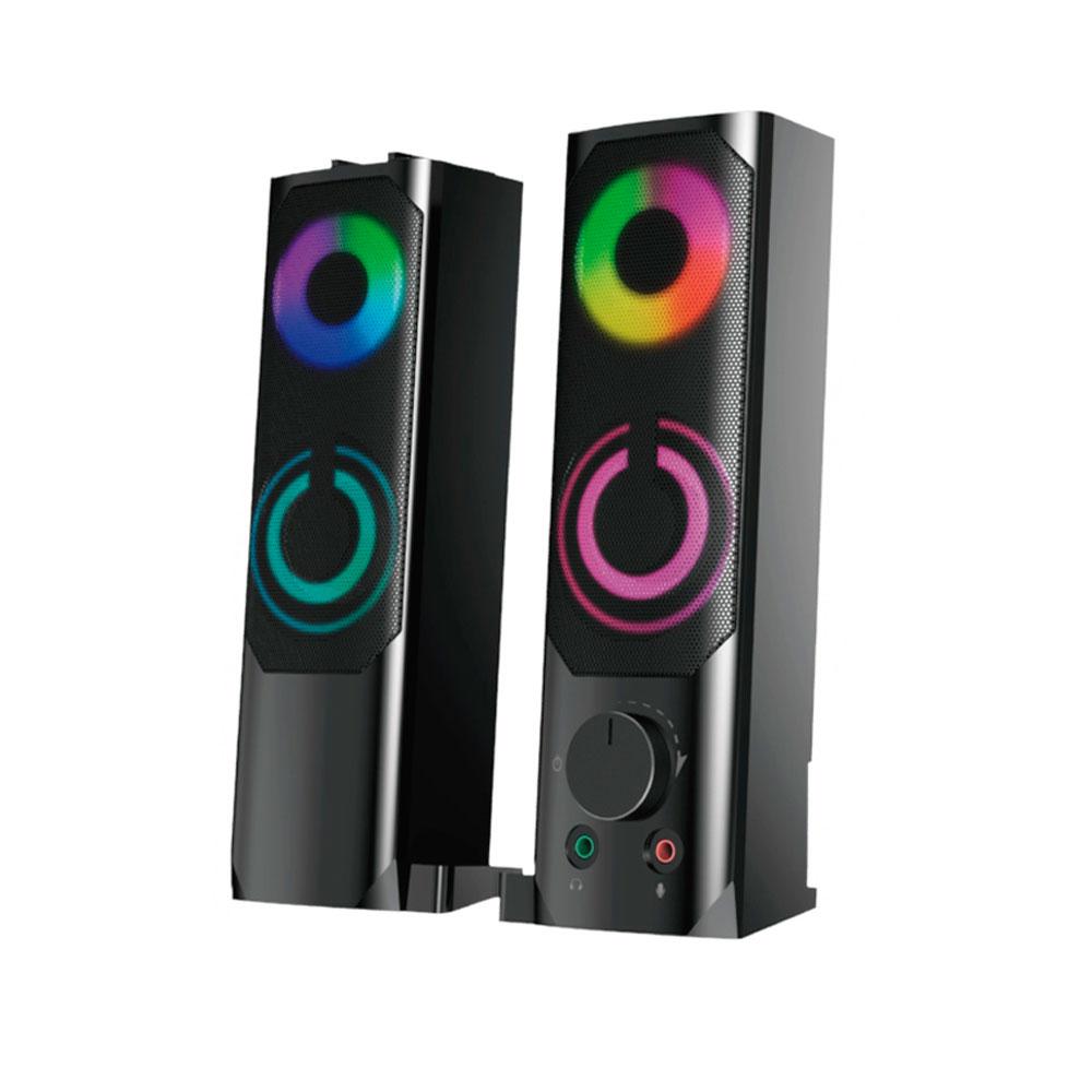 Altavoces 2.0 - Barra de Sonido Gaming TF4195 / 10w / Usb / 2x Jack 3.5mm / Led Rgb / Negro / MTK