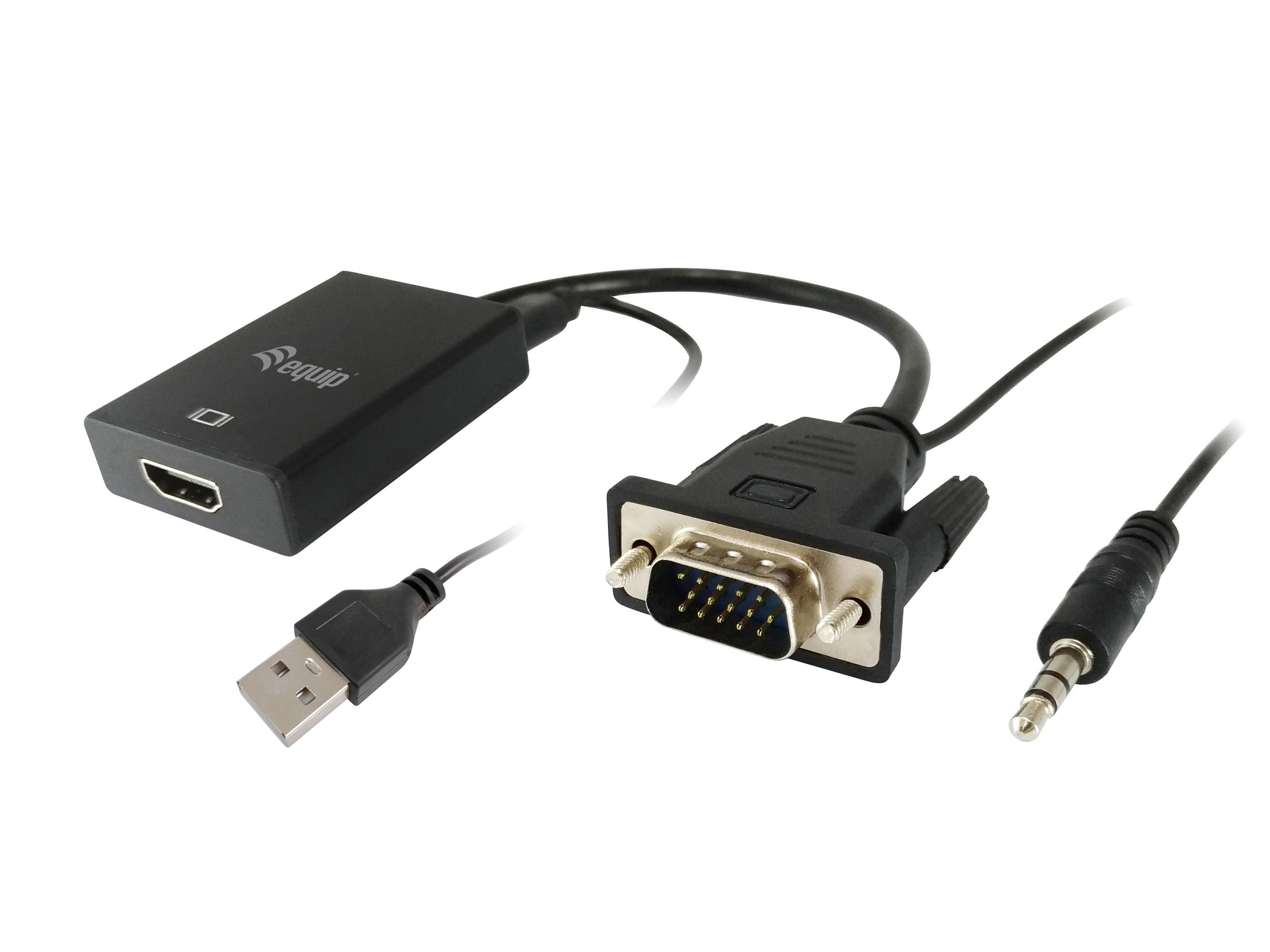 EQUIP ADAPTADOR VGA MACHO A HDMI HEMBRA CON AUDIO JACK 3.5"