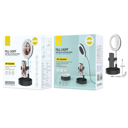 One+ Anillo de Luz LED de mesa / Espejo / NR9201 Negro – LED