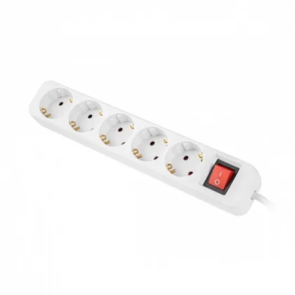 Lanberg Regleta 5 tomas schuko con protecion blanca 1.5m
