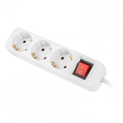 Lanberg Regleta 3 tomas schuko con protecion blanca 1.5m