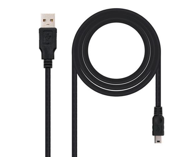 Cable USB 2.0 a Mini USB / 5 pines  / 5m / Nedis / CCGL60300BK50