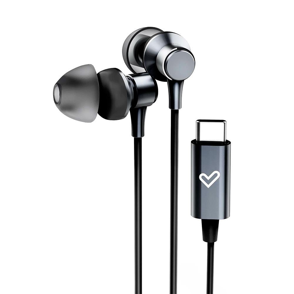 ÷ Auricular intrauditivo energy sistem metallized usb-c control remoto aluminio grafito con mic