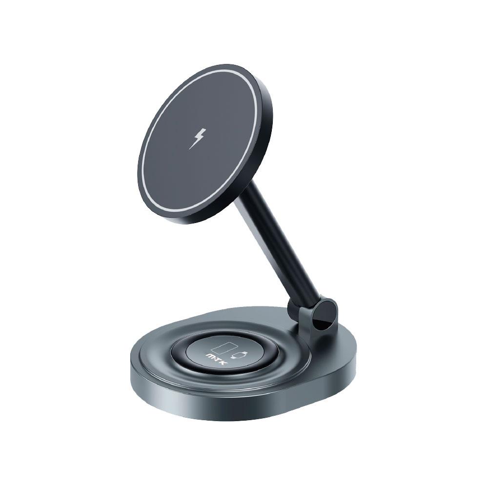 Cargador Inalámbrico QI 3 EN 1 / 15W / TA0436  / Negro / Mtk / 0054362