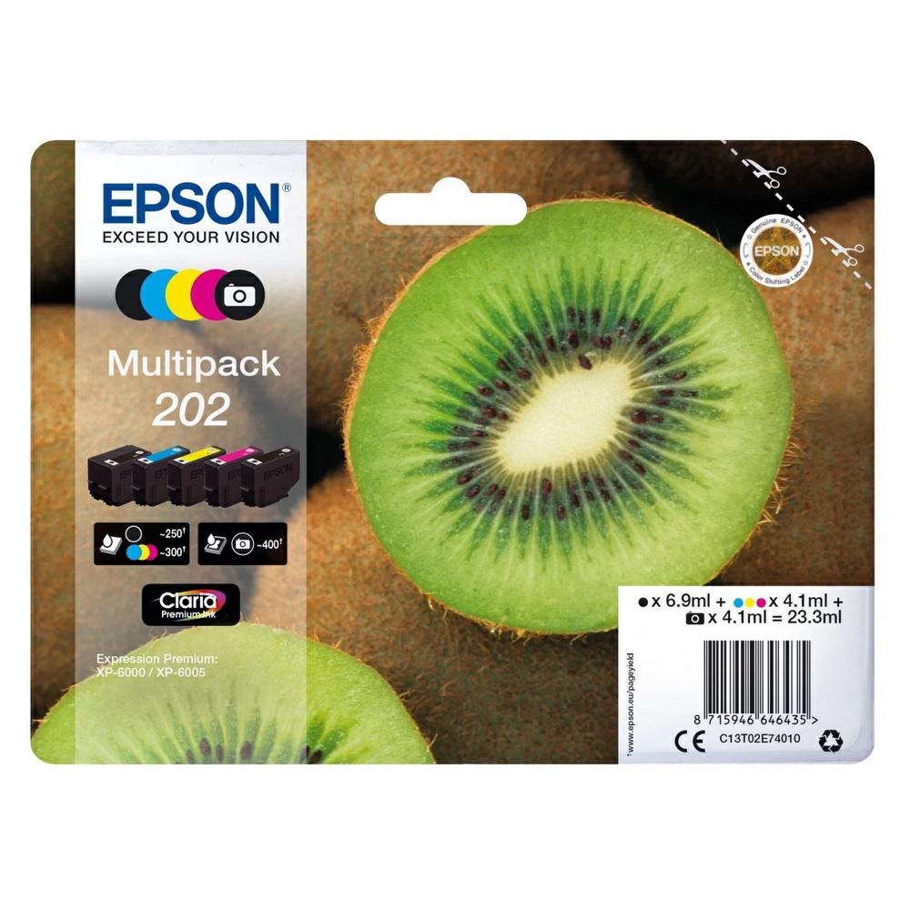 ÷ Kiwi multipack 5-colours 202 claria premium ink