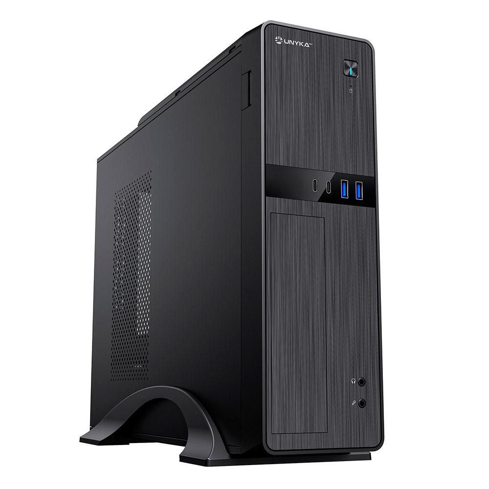 ÷ Caja microatx slim unyka uk2011 type c dise?o compacto fuente sfx 450w formato horizontal vertical