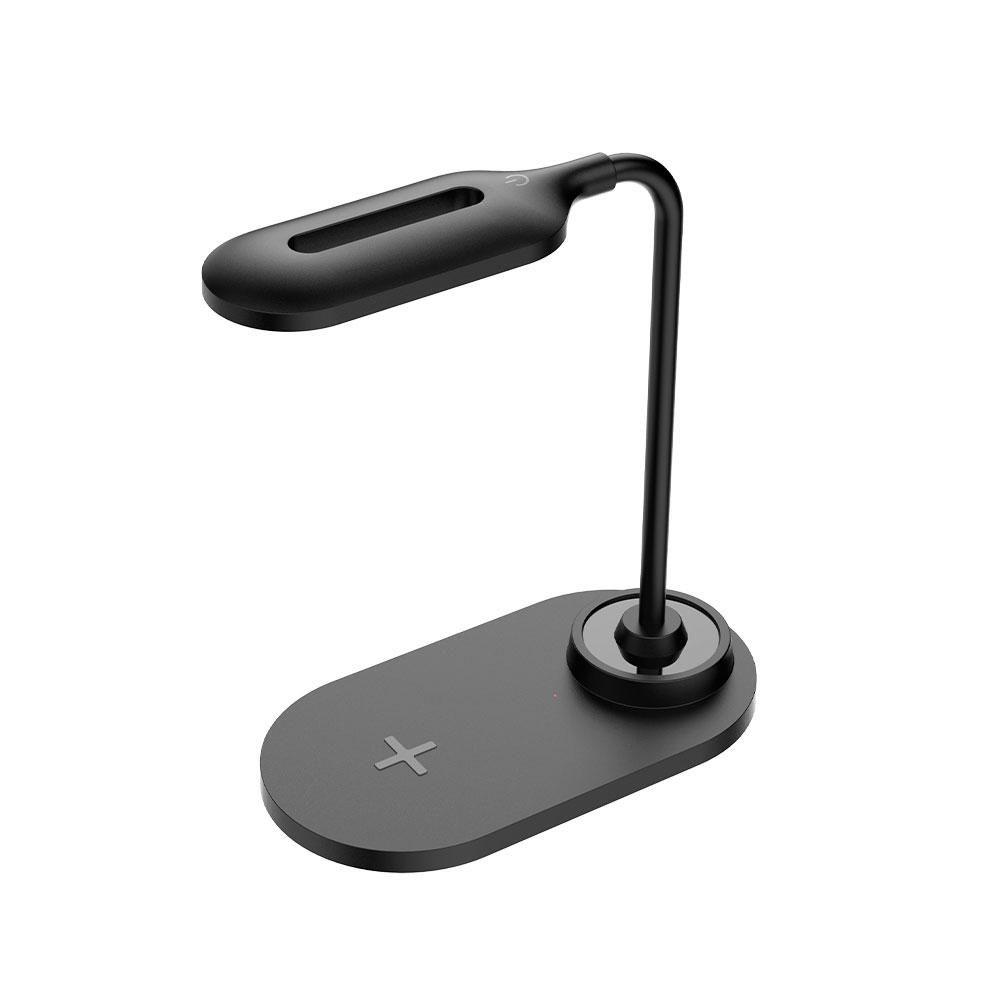Lampara de mesa flexible Led NA0471 + Cargador rapido inalámbrico Qi 15w / Negro / One+ / 2004712