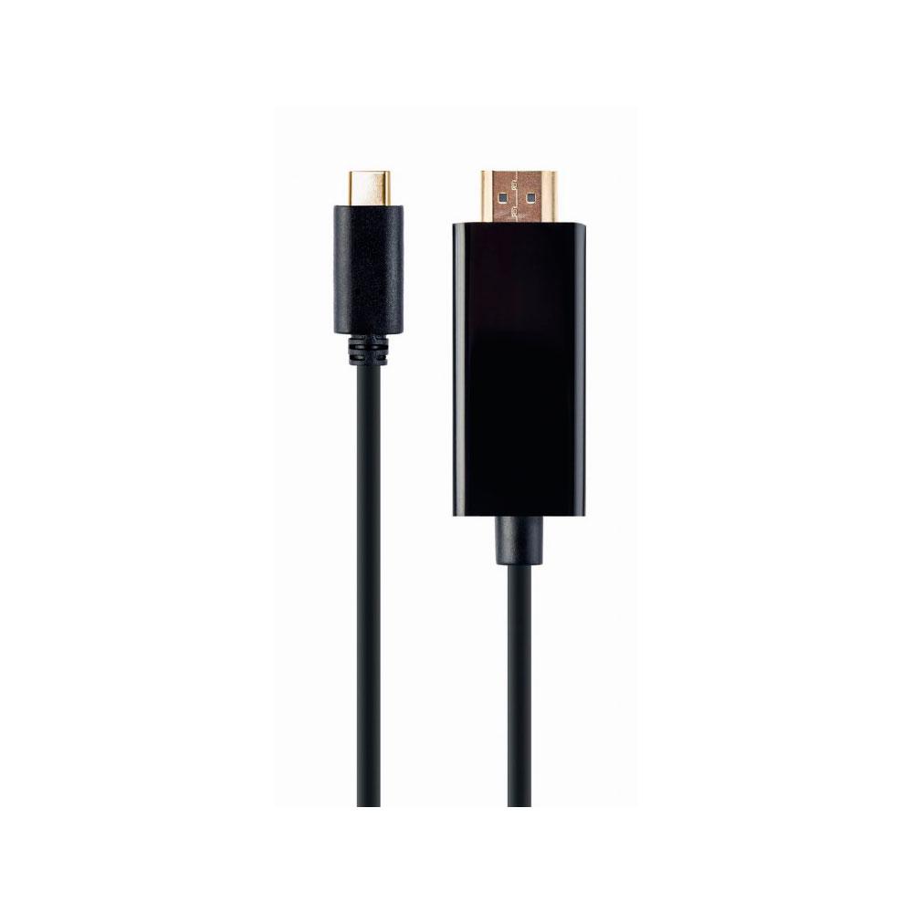 Cable de video Type-C a HDMI M/M / 1m / 4K / Cablexpert / Negro / A-CM-HDMIM-01