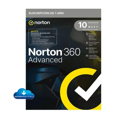 Norton ÷ 360 advanced 200gb 1 user 10 device 1 a?o **l. electr?nica