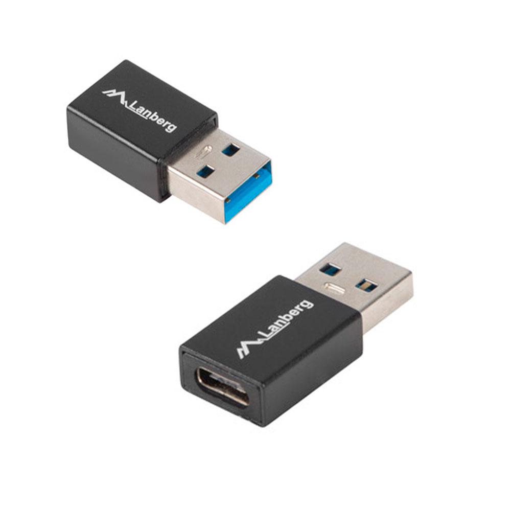 Adaptador USB 3.1  Macho a Type-C Hembra / Lanberg / AD-UC-UA-01